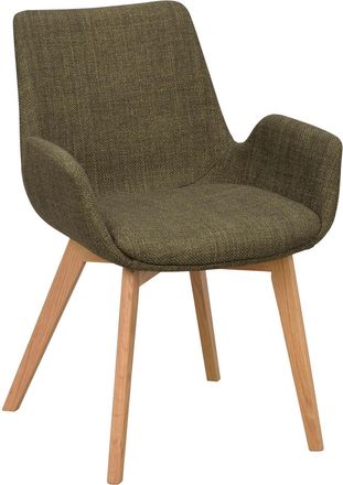 Rowico Design Stuhl Drimsdale mit Armlehnen und nachhaltigem Eichenholz - Grün / Eiche Natur