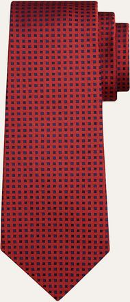 Kiton Mens Woven Silk Sevenfold Tie