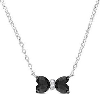 Delmar Black Diamond & White Diamond Bow Pendant Necklace at Nordstrom Rack