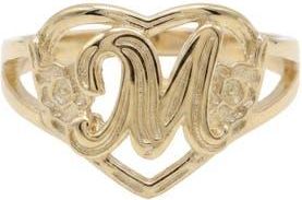 The M Jewelers NY The Cutout Flower Heart Letter Ring in Gold M at Nordstrom, Size 8