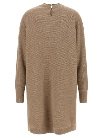 Brunello Cucinelli Womens Beige Virgin Wool Short Dress
