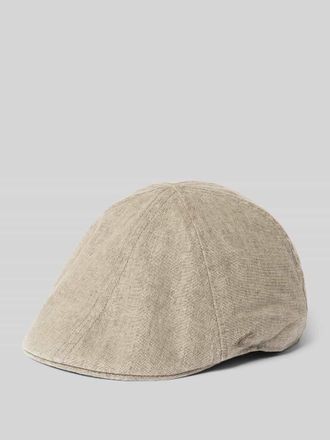 Camel Active Flat Cap aus Baumwoll-Leinen-Mix mit Label-Stitching in Mittelgrau, Gr&ouml;&szlig;e XL