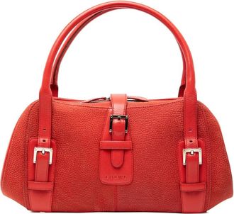 Loewe Pre-owned Handbags, female, Red, Size: ONE SIZE Pre-owned Leather Top Handle Bag