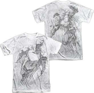 Gildan Superman Exploding Space Sketch Short Sleeve Adult Poly Crew Tee / T-Shirt