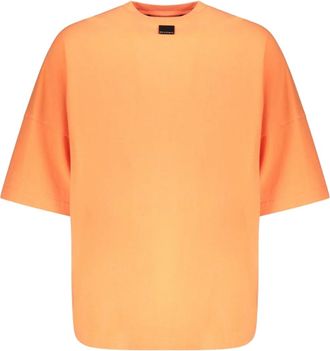 Palm Angels klassiek oversized oranje T-shirt met logo