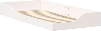 vidaXL Floor Bed Frame White 80 x 210 cm Solid pine wood Vidaxl