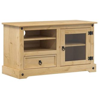 Berkfield Home TV Cabinet Corona 100x45x58 cm Solid Wood Pine in Light Tan | Size: 100 x 45 x 58 cm