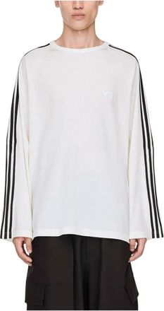 adidas Long Sleeve Tee 3-Stripes - Heren - Sportshirts - Wit - XL - Katoen - Fitness