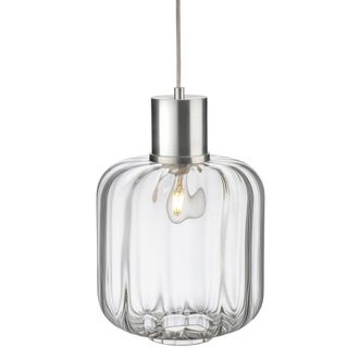 Netlighting Eton Pendant Light Aluminium with Clear Glass in Grey