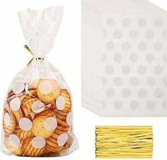 OEM 100 Bolsas De Celof&aacute;n Transparentes, Bolsas Para Dulces, Bolsas De Regalo De Celof&aacute;n, Bolsas Transparentes Para Galletas, Bolsas Con Cierre De Rosca, 
