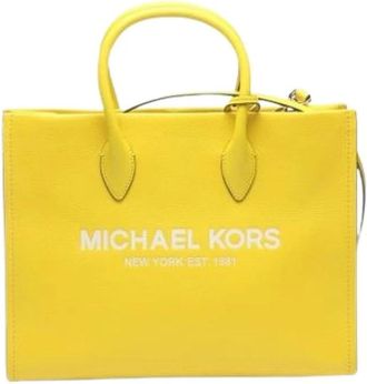 Michael Kors Pre-owned Leren Tote Bag - Dames - Vintage Shopper - Geel - ONE Size - Leer - Vintage