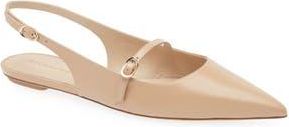 Stuart Weitzman Emilia Mary Jane Slingback Flat in Adobe Smooth Calf at Nordstrom Rack, Size 9.5