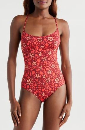 Ulla Johnson Positano One-Piece Swimsuit in Coral at Nordstrom Rack, Size X-Large