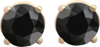 Pompeii3 1 1/2 ct 14k Yellow Gold Round Black Diamond Studs Womens Earrings