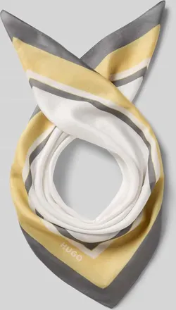 HUGO BOSS Tuch aus Viskose-Seiden-Mix Modell BANDANA in Hellgelb, Gr&ouml;&szlig;e 1