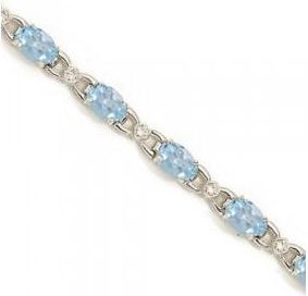 Allurez Diamond and Aquamarine Bracelet 14k White Gold (10.26 ctw)