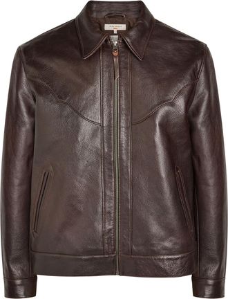 Nudie Jeans Joppe Western Leather Jacket - Dark Brown - S