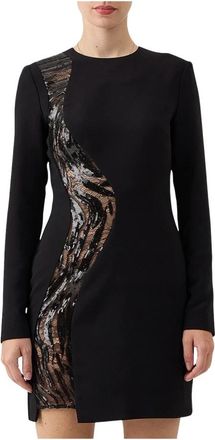 Just Cavalli Miniabito Paillettes-40 - Dames - Korte kleedjes - Zwart - S - Polyester - Kleedjes