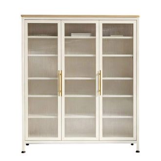 OEM Armario Vitrina Blanco Para Zapatos De 7 Niveles Con 3 Puertas Cerradas