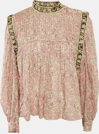Isabel Marant Etoile Lilac Floral Print Cotton Voile Blouse