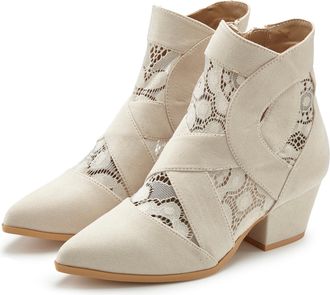 Lascana Stiefelette LASCANA, Damen, Gr. 36, beige, Obermaterial: 100% Textilmaterial. Decksohle: 100% Lederimitat. Laufsohle: 100% Synthetik, leicht transpare