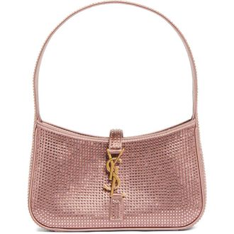 Saint Laurent Le Mini Embellished Leather Hobo Bag in Elderberry at Nordstrom
