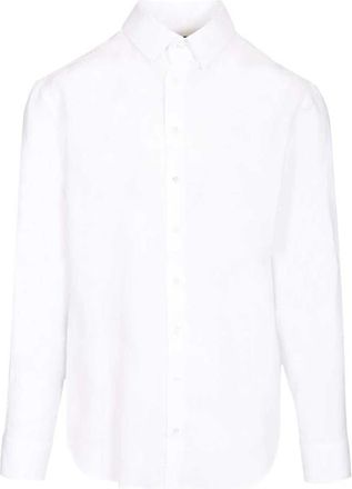 Giorgio Armani Regular-fit overhemd van linnen - Heren - Zakelijke Overhemden - Wit - 2XL - Linnen - Overhemden