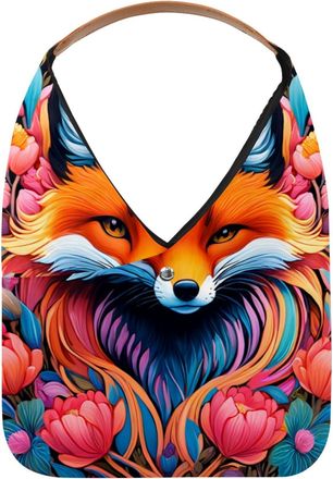 Generic Color Drawing Fox Reusable Lightweight Grocery Bags - Foldable Into Compact Pouch, Washable & Sturdy, Multipurpose for Shopping and Travel