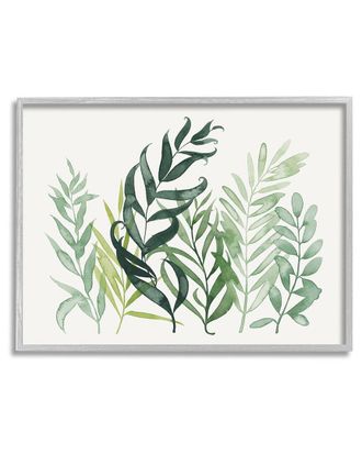 Stupell Industries Layered Plant Leaves Botanical Framed Giclee Wall Art By Grace Popp