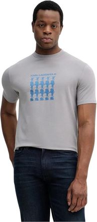 Karl Lagerfeld Tops, Heren, Grijs, M, Katoen, T-shirt