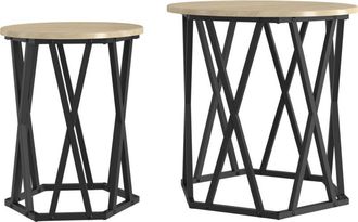 vidaXL Vidaxl - Mesa de Café 2 pcs Roble Sonoma 50 x 50 x 50 cm