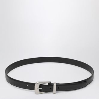 Saint Laurent Cintura Folk in pelle liscia nera