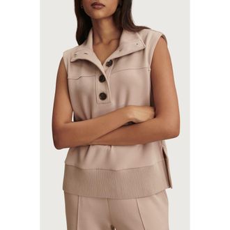 Varley Conall Half Button Sleeveless Top in Mushroom at Nordstrom, Size Xx-Small