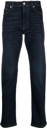 Ermenegildo Zegna Roccia slim-fit jeans - men - Spandex/Elastane/Polyester/Cotton/Cotton/Calf Leather - 30 - Blue