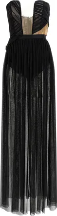 Nensi Dojaka Black Viscose Long Womens Dress
