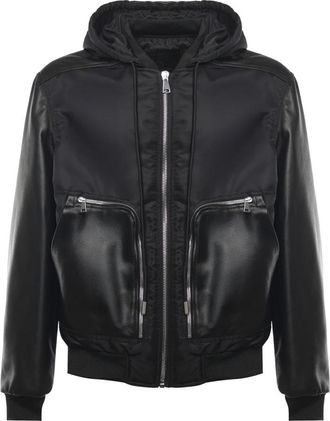 Giuliano Galiano Zwarte rits-hoodiejas - Heren - Zomerjassen - Zwart - L - Polyester - Jassen