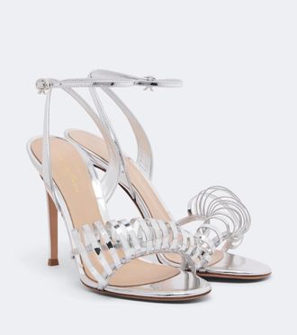 Gianvito Rossi Sandalias de piel metalizada