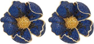 Latelita London Poppy Sapphire Blue Earrings Gold