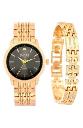 Jones New York Diamond Bracelet Watch & Bracelet Set, 42mm in Gold at Nordstrom Rack