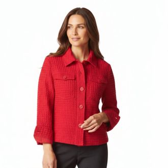Habitat Honeycomb Shacket In Ruby