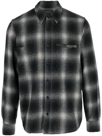 Amiri Camicia a quadri con applicazione - Nero