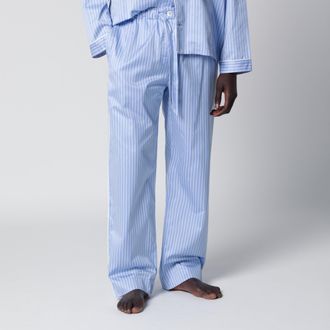 Tekla Pantalone pigiama azzurro a righe bianche