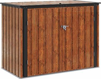 vidaXL Scatola Di Stoccaggio Per Giardino Marrone Acciaio Vidaxl