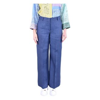 Max Mara Wide Leg Trousers - female - Weekend Max Mara - Wide Trousers - Blue - 2XS - Trousers