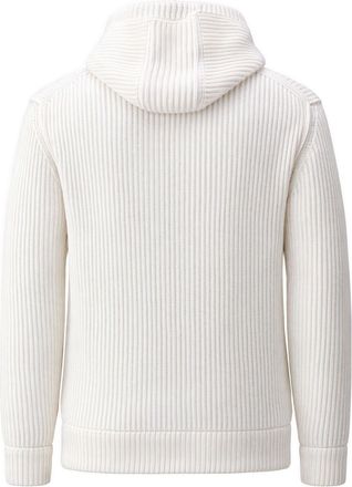 C.P. Company Wool Blend Knit Hooded Sweatshirt - White