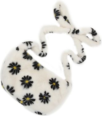 UPKOCH Flower Pattern Plush Shoulder Bag Tote for Women Girls Crossbody Bag Stylish for Daily Use