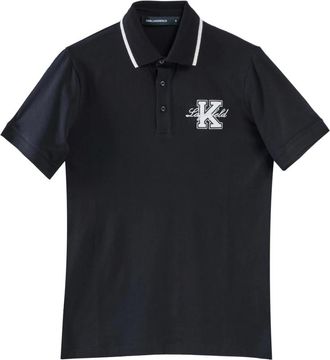 Karl Lagerfeld Polo Kollege - Heren - Polos - Zwart - XL - Katoen - Tops