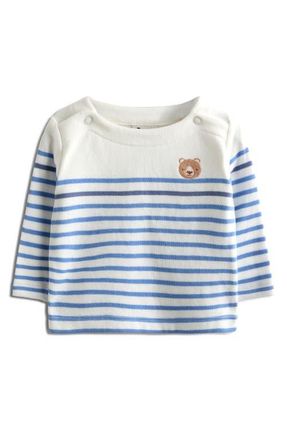 JoJo Maman B&eacute;b&eacute; Bear Stripe Top & Leggings Set in Cream at Nordstrom, Size 12-18M