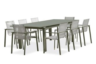 DCB Garden Conjunto de comedor de jard&iacute;n 6 plazas de aluminio