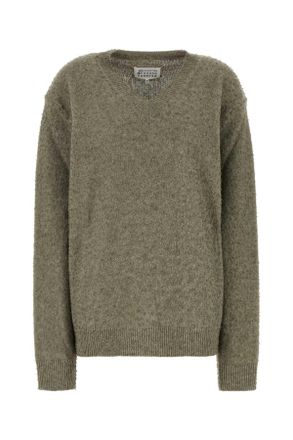 Maison Margiela Sage Green Wool Blend Sweater